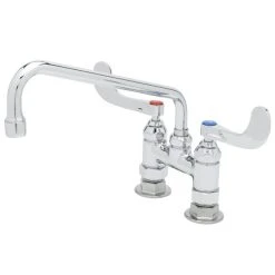 T&S Brass And Bronze Works T&S B-0226-WH4 Deck Mounted Pantry Faucet With 4" Adjustable Centers, 10" Swing Nozzle, Eterna Cartridges, And 4" Wrist Handles