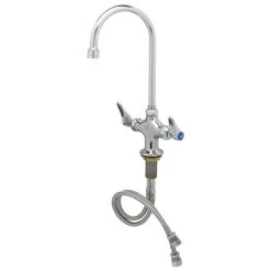 T&S Brass And Bronze Works T&S B-0300-VR-WS Deck Mounted Pantry Faucet With 5 3/4" Gooseneck Nozzle, 1.5 GPM Aerator, Eterna Cartridges, And Lever Handles