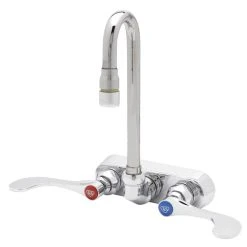 T&S Brass And Bronze Works T&S B-2459 Wall Mount Workboard Faucet With 4" Centers, 3 1/16" Swivel Gooseneck Nozzle, 1.0 GPM Aerator, And 4" Wrist Handles