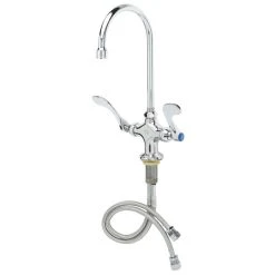 T&S Brass And Bronze Works T&S B-0301-W4-QT-WS Deck Mounted Pantry Faucet With 5 3/4" Swivel Gooseneck Nozzle, 1.5 GPM Aerator, Eterna Cartridges, And 4" Wrist Handles