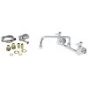 T&S Brass And Bronze Works T&S B-0231-CR-K-F10 Wall Mounted Pantry Faucet With 8" Centers, 12" Swing Spout, 1 GPM Aerator, Cerama Cartridges, Supply Lines, And Lever Handles