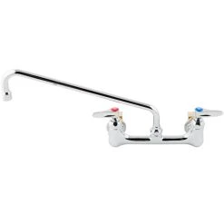 T&S Brass And Bronze Works T&S B-2358 Wall Mounted Faucet With 14" Swing Spout, 23.09 GPM Stream Regulator, 8" Adjustable Centers, And Lever Handles