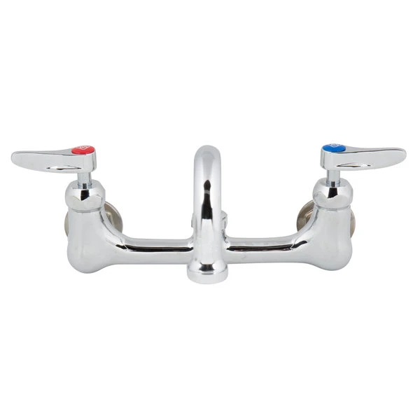 T&S Brass And Bronze Works T&S B-2299-CR Wall Mounted Faucet With 8" Adjustable Centers, 14" Swing Spout, Stream Regulator Outlet, Cerama Cartridges, And Lever Handles - Image 2