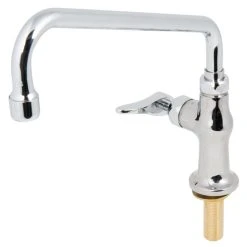 T&S Brass And Bronze Works T&S B-0205-061X-CR Deck Mounted Single Hole Faucet With 10" Swing Spout, Stream Regulator Outlet, Cerama Cartridge, And Lever Handle