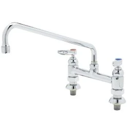 T&S Brass And Bronze Works T&S B-0222-EE Deck Mounted Faucet With 6" Swing Nozzle, 8" Centers, 18.39 GPM Stream Regulator Outlet, Eterna Cartridges, And Lever Handles