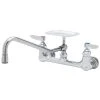 T&S Brass And Bronze Works T&S B-0233-03 Wall Mounted Pantry Faucet With 8" Adjustable Centers, 12" Swing Nozzle, Eterna Cartridges, And Soap Dish
