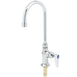 T&S Brass And Bronze Works T&S B-0308-QT-WS Deck Mount Pantry Faucet With Single Supply, 5 3/4" Gooseneck Spout, Quarter Turn Eterna Cartridge, And WaterSense Aerator
