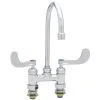 T&S Brass And Bronze Works T&S B-0325-CC-CR Deck Mount Faucet With 4" Centers And Cerama Cartridges - 5 11/16" Gooseneck Spout