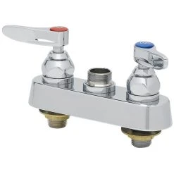 T&S Brass And Bronze Works T&S B-1110-XS-LN Deck Mount Workboard Faucet Base With 4" Centers, Escutcheon, And Tailpieces