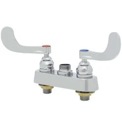 T&S Brass And Bronze Works T&S B-1110-LN-WH4 Deck Mount Workboard Faucet Base With 4" Centers, 4" Wrist Action Handles, And Tailpieces