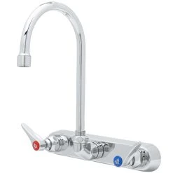T&S Brass And Bronze Works T&S B-1147 Wall Mounted Workboard Faucet With 8" Centers - 5 3/4" Swivel Gooseneck Spout