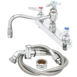 T&S Brass And Bronze Works T&S B-1152 Deck Mounted Workboard Faucet With Spray Valve And 8" Centers - 7 7/8" Swing Nozzle