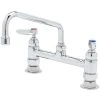 T&S Brass And Bronze Works T&S B-2280-060X Deck Mounted Faucet With 8" Swing Nozzle, 8" Adjustable Centers, 18.39 GPM Stream Regulator Outlet, Eterna Cartridges, And Lever Handles