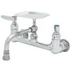 T&S Brass And Bronze Works T&S B-2489 Wall Mount Mixing Faucet With 8" Adjustable Centers, 6" Swing Nozzle, Soap Dish, And Eterna Cartridges
