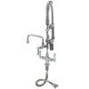 T&S Brass And Bronze Works T&S MPY-2DCN-06 EasyInstall Deck Mounted 24 3/4" High Mini Pre-Rinse Faucet With Flex Inlets, Low Flow Spray Valve, Club Handles, 24" Hose, 6" Add-On Faucet, And 6" Wall Bracket
