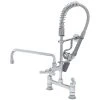 T&S Brass And Bronze Works T&S MPY-8DCN-12-CR EasyInstall Deck Mounted 24 3/4" High Mini Pre-Rinse Faucet With Adjustable 8" Centers, Low Flow Spray Valve, Club Handles, 24" Hose, 12" Add-On Faucet, And 6" Wall Bracket