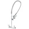 T&S Brass And Bronze Works T&S B-0133-V-B EasyInstall Wall Mounted 37" High Pre-Rinse Faucet With Adjustable 8" Centers, 44" Hose, Vacuum Breaker, And 6" Wall Bracket