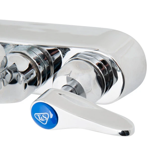 T&S Brass And Bronze Works T&S B-1115-132XN5CR Wall Mounted Workboard Faucet With 2 7/8" Gooseneck Spout, 4" Centers, .5 GPM Non-Aerated Spray Device, Cerama Cartridges, And Lever Handles - Image 5