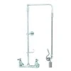T&S Brass And Bronze Works T&S B-0131-CR-BC28H Wall Mounted 29 1/2" High Pre-Rinse Faucet With Adjustable 8" Centers, Low Flow Spray Valve, Swivel Arm, 28" Hose, And 6" Wall Bracket