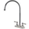 Advance Tabco K-55 Deck Mounted Faucet With 8 1/2" Gooseneck Nozzle, 4" Centers, 2 GPM Aerator, And Lever Handles