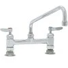 T&S Brass And Bronze Works T&S B-0221-CR-K-F10 Deck Mounted Pantry Faucet With 8" Adjustable Centers, 12" Swing Nozzle, 1.0 GPM Aerator, And Lever Handles