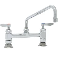T&S Brass And Bronze Works T&S B-0221-CR-K-F10 Deck Mounted Pantry Faucet With 8" Adjustable Centers, 12" Swing Nozzle, 1.0 GPM Aerator, And Lever Handles