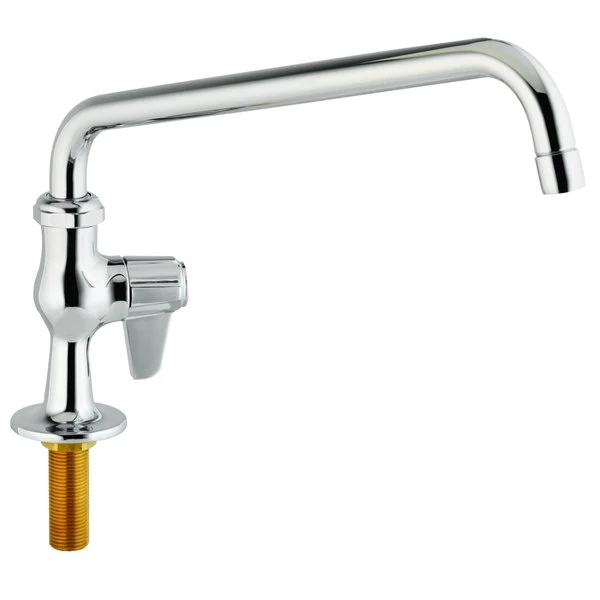 T&S Brass And Bronze Works Equip By T&S 5F-1SLX12A Deck Mounted Faucet With Single Base, 12 1/8" Swing Spout, 2.2 GPM Aerator, And Lever Handle