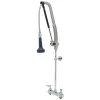 T&S Brass And Bronze Works T&S B-5120-CR-B8P 40 13/16" High Deck Mounted DuraPull Pre-Rinse Faucet 8" Workboard Centers, 30" Hose, 1.07 GPM Spray Valve, And Wall Bracket