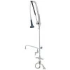 T&S Brass And Bronze Works T&S B-0113-12CRB8TP 49" High Deck Mounted DuraPull Pre-Rinse Faucet With Flex Inlets, 30" Hose, 1.07 GPM Spray Valve, 12" Add-On Faucet, Accessory Tee, And Wall Bracket