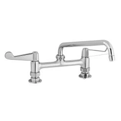 T&S Brass And Bronze Works Equip By T&S 5F-8DWS14 Deck Mount Mixing Faucet With Wrist Action Handles And 14 1/8" Swing Nozzle On 8" Centers