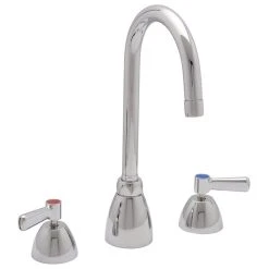 Zurn Z831B1-XL AquaSpec Deck Mount Faucet With Widespread Base, 5 3/8" Gooseneck Spout (2.2 GPM), And Ceramic Cartridge