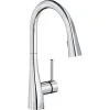 Elkay LKGT4083CR Gourmet Deck Mount Chrome Kitchen Faucet With Pull-Down Spray Head And Forward Lever Handle