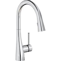 Elkay LKGT4083CR Gourmet Deck Mount Chrome Kitchen Faucet With Pull-Down Spray Head And Forward Lever Handle