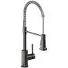 Elkay LKAV2061BKCR Avado Deck Mount Black And Chrome Kitchen Faucet With Semi-Professional Spout And Forward Lever Handle