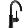 Elkay LKAV3021MB Avado Deck Mount Matte Black Bar Faucet With 6 1/2" Gooseneck Spout And Lever Handle