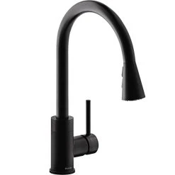 Elkay LKAV3031MB Avado Deck Mount Matte Black Kitchen Faucet With Pull-Down Spray Head And Forward Lever Handle