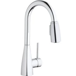Elkay LKAV4032CR Avado Deck Mount Chrome Bar Faucet With Pull-Down Spray Head And Forward Lever Handle