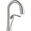 Elkay LKHA4032LS Harmony Deck Mount Lustrous Steel Bar Faucet With Pull-Down Spray Head And Forward Lever Handle