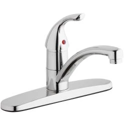 Elkay LK1000CR Everyday Deck Mount Chrome Kitchen Faucet With Lever Handle And Deck Plate