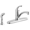 Elkay LK1001CR Everyday Deck Mount Chrome Kitchen Faucet With Lever Handle, Side Spray Head, And Deck Plate