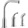 Elkay LK3001CR Everyday Deck Mount Chrome Kitchen Faucet With Remote Lever Handle And Side Spray Head