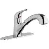 Elkay LK5000CR Everyday Deck Mount Chrome Kitchen Faucet With Pull-Out Spray Head, Lever Handle, And Deck Plate