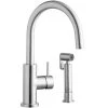 Elkay LK7922SSS Allure Deck Mount Satin Stainless Steel Kitchen Faucet With Forward Lever Handle And Side Spray Head
