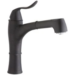 Elkay LKEC1041RB Explore Deck Mount Oil-Rubbed Bronze Bar Faucet With Pull-Out Spray Head, Lever Handle, And Hi / Mid-Rise Base Options
