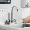Regency Plumbing & Hardware Regency Deck Mount Faucet With 6" Swivel Gooseneck Spout And 4" Centers