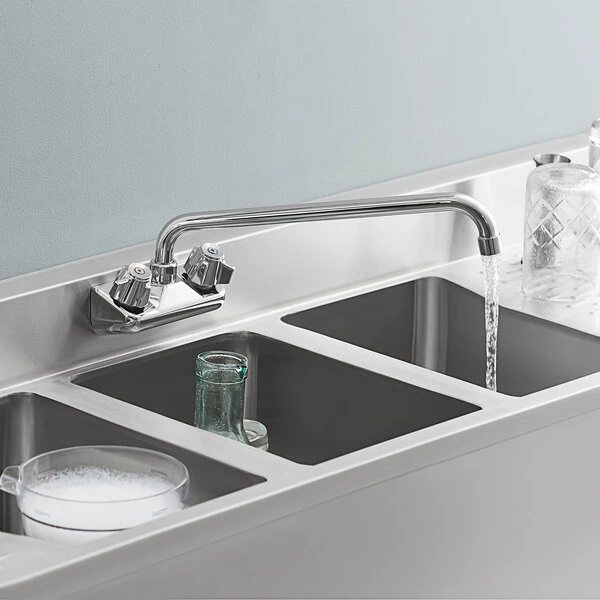 Regency Plumbing & Hardware Regency Wall Mount Faucet With 14" Swing Spout And 4" Centers