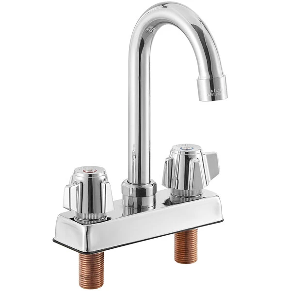 Regency Plumbing & Hardware Regency Deck Mount Faucet With 3 1/2" Swivel Gooseneck Spout And 4" Centers - Image 2