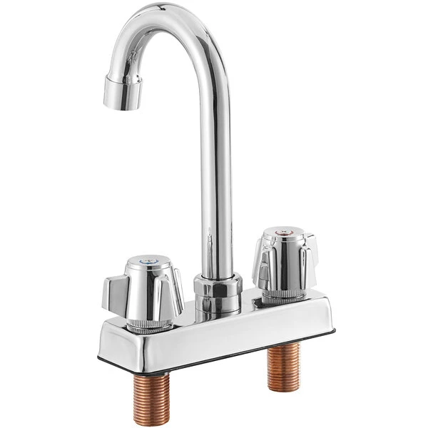 Regency Plumbing & Hardware Regency Deck Mount Faucet With 3 1/2" Swivel Gooseneck Spout And 4" Centers - Image 3