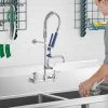 Waterloo 1.15 GPM Low Profile Wall-Mounted Pre-Rinse Faucet With 8" Centers And 6" Add-On Faucet