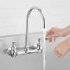 Waterloo Wall Mount Faucet With 8" Gooseneck Spout And 8" Centers